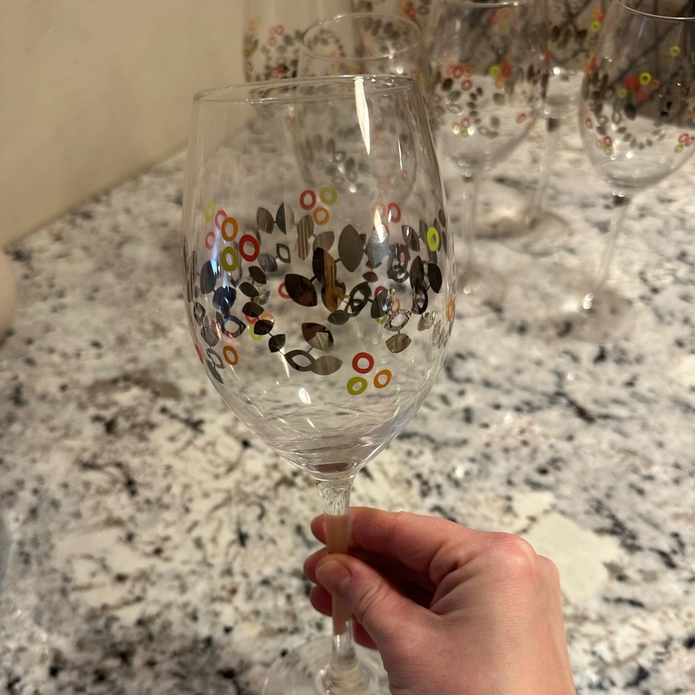 Set of Stemmed Wine Glasses